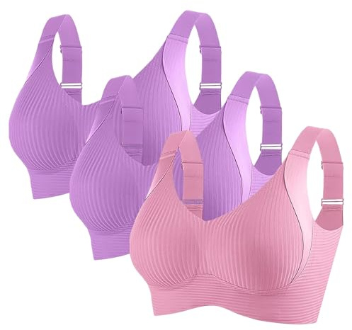 Cocila Love+able Confezione Da 3 Reggiseni Sportivo Da Donna di Grandi Con Traspirante Cuciture Reggiseno Sottile Estivo Senza Ferretto Schiena Scoperta Tezenis Morbido Di Base per Grandi Taglie Forti