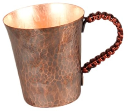 BHFZIAP Pure Copper Mug for Cold Drinks Traditional Beer Mug Copper Cup for Cafe Bar Style E, Bronze