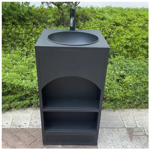 Vintage Standwaschbecken für Badezimmer, platzsparend, freistehend, Waschbecken, Aufbewahrungsschrank, Industrie-Stil, Waschbecken, Schrank im Lieferumfang enthalten