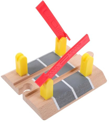 ERINGOGO Wooden Train Track Accessory Railing Barrier Model Decorative Road Block for Railway Scene Building Educational Gift for Boys