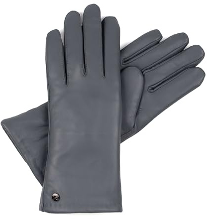 Hand Gewand by Weikert Exklusive Lederhandschuhe aus Lammnappa gefüttert mit Merino Lammfell, Touchscreen, langer Schnitt bis über das Handgelenk, Damen Lammfellhandschuhe