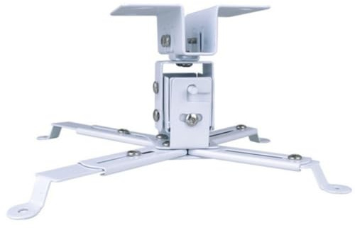 Gettimore Adjustable Low Profile Projector Ceiling Mount - 12 cm Vertical Adjustment, Metal Construction for Home or Office, Compatible with Most Projectors White