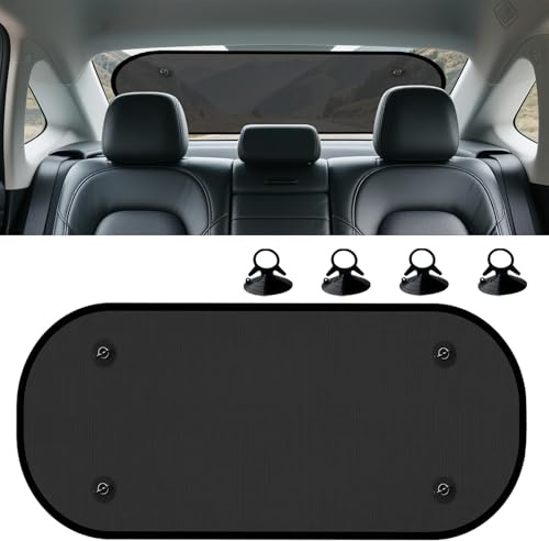 Car Rear Window Sun Shade, Sun Shade Shield for Vehicle Back Window | 100x50cm Universal Mesh Sunshade Screen with Strong Suction Cups, Auto Rear Visor Protects from High Heat and Harmful UV Rays