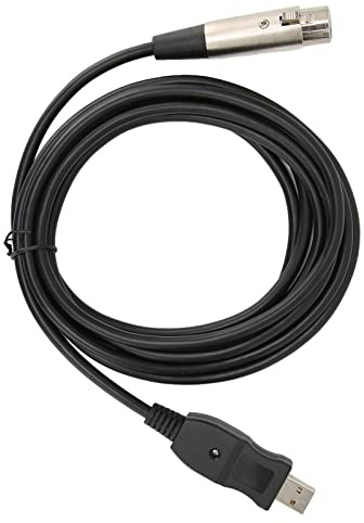 Xiuganpo Cable Convertidor de Micrófono XLR Cable Adaptador USB a XLR de para Grabación de Instrumentos Musicales, de Negro de para, Vista/7, OS X, 1 Paquete