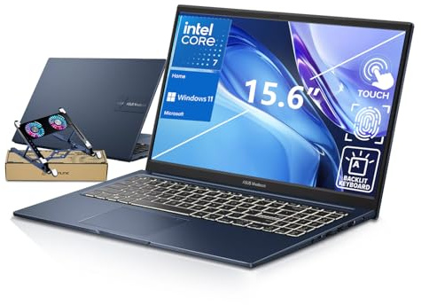 ASUS Vivobook 15 Business Laptop, Intel Core 7 150U (>i7 1255U), touchscreen FHD da 15,6, RAM DDR5 da 24 GB, SSD da 1 TB, lettore di impronte digitali per accesso sicuro, tastiera retroilluminata