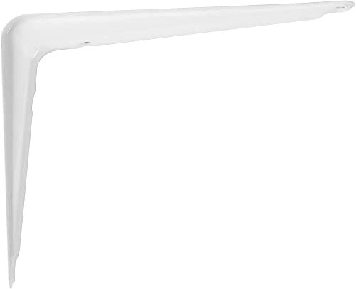 Amig - Soporte para Estantería de Pared - Escuadra en Acero - 350X300 mm - Color Blanco - Resistente hasta 40 Kg - Ángulo para Estantes - Soporte para Baldas - Fácil de Instalar