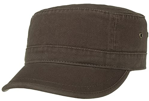 Lipodo Urban Army Cap Damen/Herren - Schirmmütze aus 100% Baumwolle - Armycap S/M (54-Medium) - Mütze in Braun - Größenverstellbar