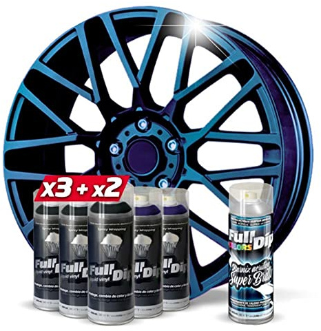 AutoFullCar Pack Sprays Full Dip Absolute CAMALEON Brillo con Base Negra