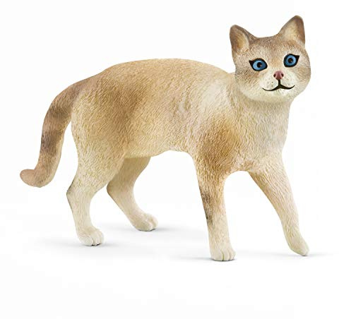 Schleich - Farm World 13932 Europäische Siamkatze, Mehrfarbig