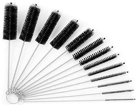 Nirox Reinigungsbürsten 13-teiliges Set, Nylon | Milchschlauch- & Schlauchbürsten spülmaschinenfest | elastisch für kleinste Öffnungen | Strohhalm-Bürste