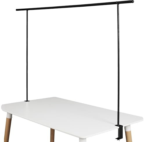 HOME DECO FACTORY - MO1322 - Cadre de décoration de Table, Noir, Extensible, 139 à 250 x 4 x 90 cm, en métal, Support de décoration, avec Pinces à vis pour Plateaux jusqu'à 6,5 cm d'épaisseur Max