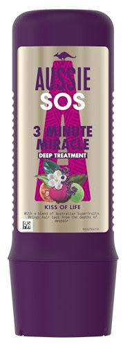 Aussie SOS 1 Minute Miracle Repair Rescue Mask 250ml to Deeply Nourish Dry, Damaged Hair