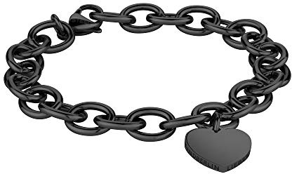 LIEBESKIND Armband mit Anhänger aus Edelstahl Schwarz