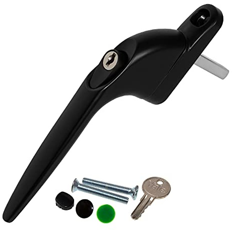 Yale Quartus Inline uPVC Espag Locking Window Handle - Black, 40mm