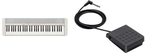 Casio CT-S1WE CASIOTONE Piano-Keyboard mit 61 anschlagdynamischen Tasten, weiß & SP-3 Sustain Pedal