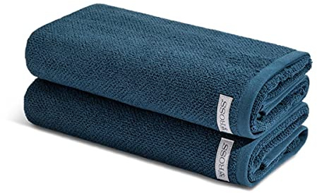 Ross - 2 teiliges Frottier-Set - Selection Bio-Baumwolle (2 X Duschtuch im Set) - 540 g/m2 - Baumwolle - Frottee - saugstark - weich und flauschig - Nachtblau
