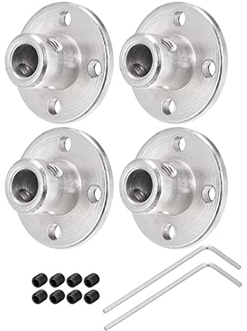 sourcing map 4 x 6 mm Flansch-Kupplungsverbinder, Wellen-Achsen-Armaturen für DIY-RC-Modellmotoren, mit 8 Befestigungsschrauben, 2 x M1,5-Sechskantschlüssel