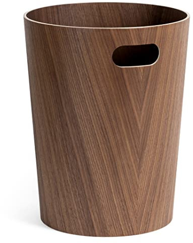 Kazai. Cestino Gettacarte in vero Legno Börje | Cestino Moderna per la carta in legno | Per ufficio, camera dei bambini, camera da letto e altro | 9 litri | Noce