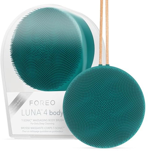 FOREO LUNA 4 body, spazzola corpo massaggiante, Dispositivo detergente ed esfoliante corpo, Scrub corpo per peli incarniti, Trattamento per linfodrenaggio, Ricaricabile con USB, Lavender
