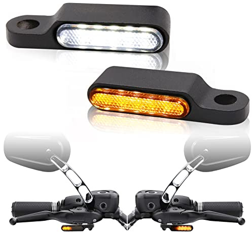 Rich Choices Handlebar LED Turn Signals Mini Motorcycle Blinkers Front Running Light Universal Compatible with Harley Sportster Dyna Honda Shadow Kawasaki Vulcan Yamaha V-Star Road Star
