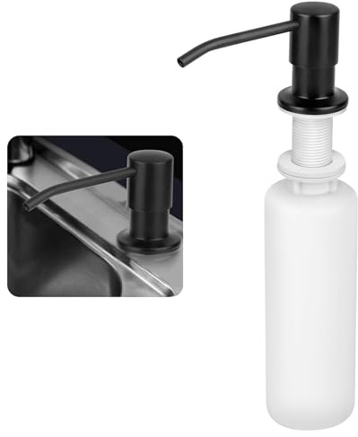 Linkstyle Eingebauter Küchenwaschbecken Seifenspender, Edelstahl Spülmittelspender Arbeitsplattenpumpe mit 300 ml Flasche