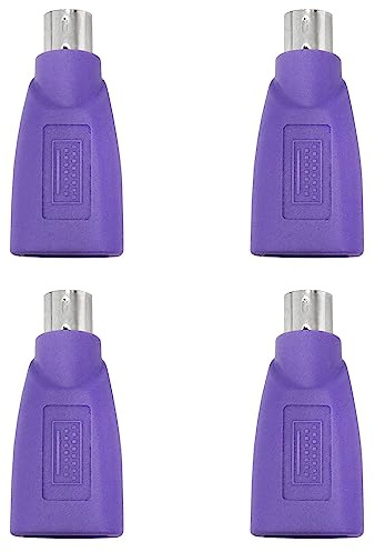 Lovelysp-Adattatore USB a PS2 viola USB femmina a PS/2 maschio convertitore adattatori per tastiera mouse - 4 pezzi