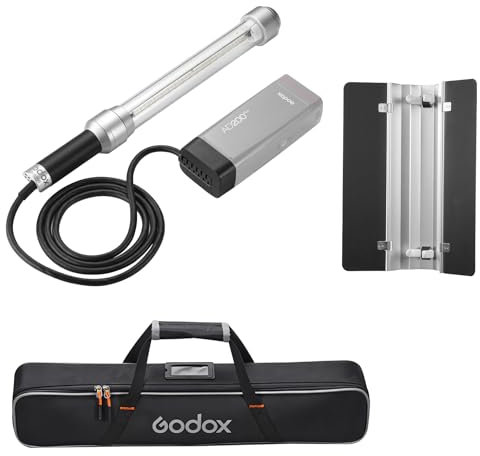 Godox AD-S200 Flash Light Stick Blitzgerät Kopf für Godox AD200 AD200Pro Strobe Speedlight Monolight 200Ws Hochleistungs-Röhrenlicht mit Barndoor für Porträtaufnahmen im Freien und Hochzeitsfotografie