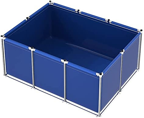 PHLEPS Großer Fischteich Aus Segeltuch Mit Stütze, Aquakultur-Wassertank 0,5 Mm Dickeres Material Wetter- Und Oxidationsbeständig Hauptsächlich for Fischteiche, Pflanzzisternen Verwendet (Color : Blu