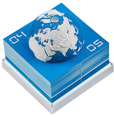 Schreibtischkalender, Erdkalender, 3D-Erd-Papierschnitz-Notizbuch, 3D-Kalender 2024, 3D-Modell, handzerrissener Kalender, Ornament, kreative Papierskulptur, dreidimensional, (A)