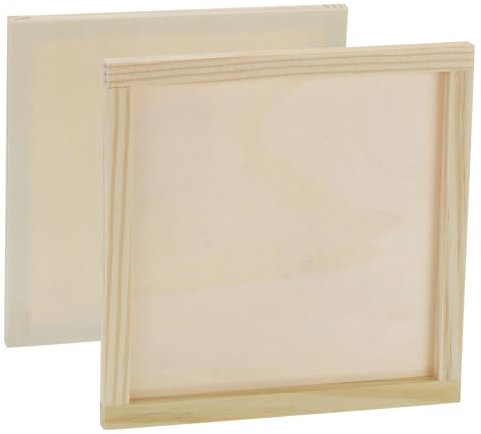 PATIKIL Unfinished Wood Canvas Panel 6x6 Deep 0.3, 8 Pack Wooden Paint Pouring Panel Boards Cradled for Pouring Art DIY Crafts
