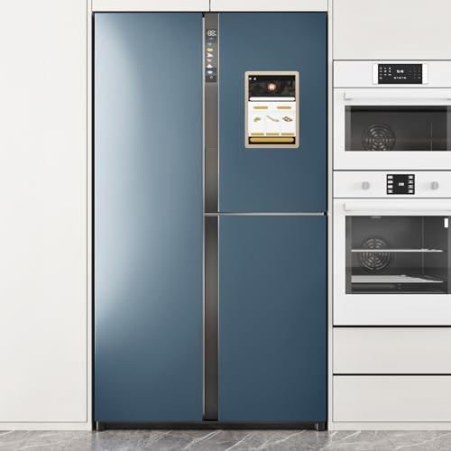 Wallercity Metal Blue Stainless Steel Contact Paper for Appliances Indigo Metallic Peel and Stick Wallpaper for Refrigerator Cover Waterproof Blue Contact Paper for Countertops Vinyl Wrap 15.8''x236''