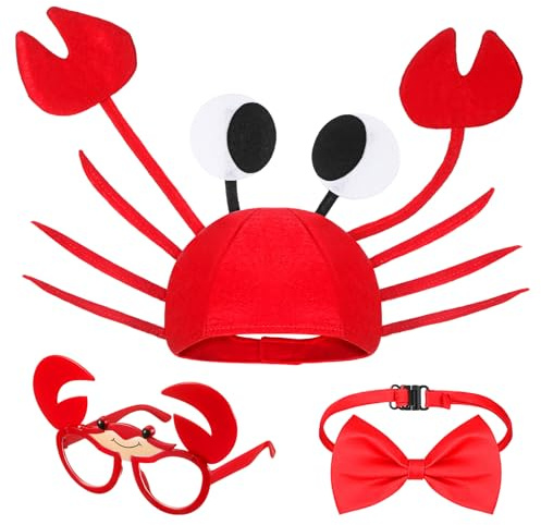 Jadive Set de Chapeau Lunettes et Nœud Papillon Costume de Chapeau Réglable avec Lunettes de Fête Amusantes et Nœud Papillon pour Adultes Carnaval Halloween Noël Pâques Décorations