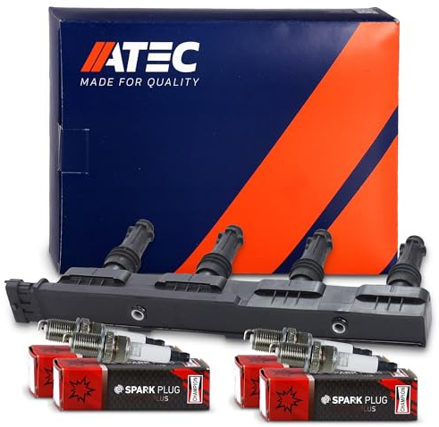 ATEC Germany 1x Zündmodul Zündspule, 4x Zündkerze | Kompatibel mit: OPEL AGILA, ASTRA G CC, ASTRA G CLASSIC Caravan, ASTRA G Stufenheck, ASTRA H, ASTRA H Caravan, ASTRA H GTC
