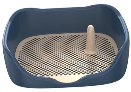 Dualoai Hundetoilette mit Netzgitter, Tragbare Trainingstoilette Aus Netzgewebe für Drinnen Und Draußen, Töpfchenablage, Katzentoilette für Hunde, Blau Mittel