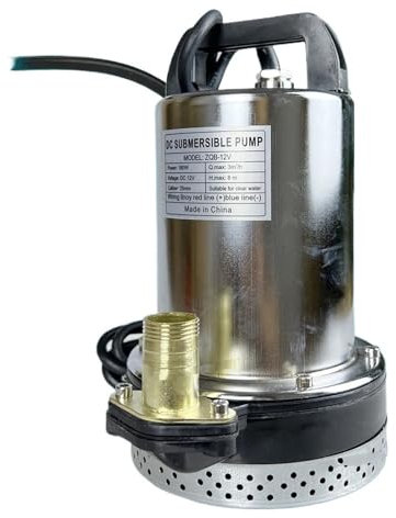 Submersible Pump Ultra-Quiet Water Pump 12V 24V 180W 220W Submersible Clean Dirty Water Pump Swimming Pool Deep Well Pump Agricultural Irrigation ​Lift: 4-10m 8m/h Head(12V 180W)