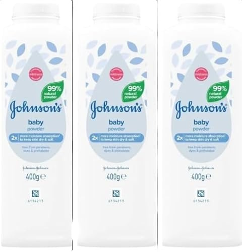 Johnson's Baby Powder 3 Pack 400g Each Hypoallergenic Baby Talc