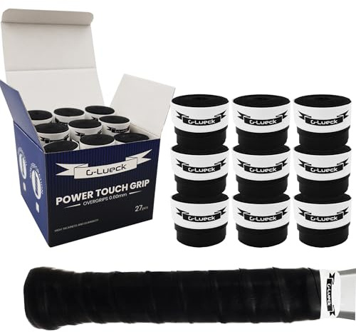 G-Lueck Übergriffband Set Tennis Premium Overgrip Power Touch - Hoher Grip, Lange Haltbarkeit - 0,60mm dünn | für Padel, Squash, Badminton Schläger - rutschfest & Tacky