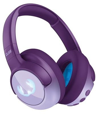 Fresh 'n Rebel Clam Junior, Cuffie Bluetooth per Bambini con Cancellazione Attiva del Rumore, suono sicuro (<85dB), Cavo audio e Adesivi inclusi, Effetti LED. 60 ore di riproduzione (Mighty Magic)