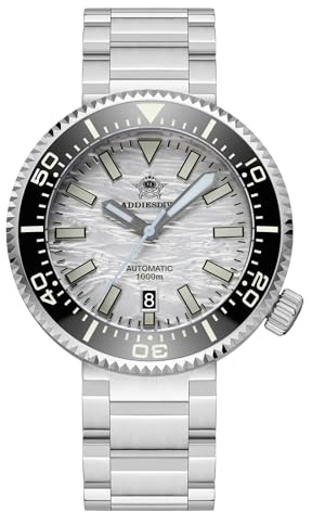 ADDIESDIVE Reloj de Buceo automatico 1000m Impermeable NH35 Cristal de Zafiro BGW9 Luminoso Relojes analógico Hombre con Pulsera de Acero Inoxidable AD2069