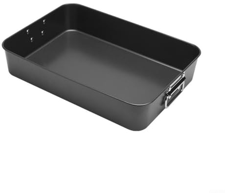 Teglia antiaderente in acciaio inox con manici per cottura in forno, lasagne e verdure (34,8 cm)