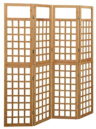 Myheimly Tannenholz Massiv Paravent Spalier,Rankhilfe Raumtrenner Raumteiler Trennwand Umkleide Sichtschutz Spanische Wand Braun,161 x 180 cm