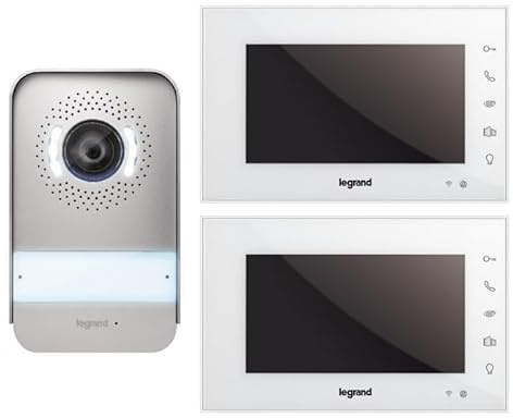 LEGRAND, Wi-Fi Video-Türsprechanlagen-Set, 2-Draht-Anschl., in der Farbe: weiß + EASYKIT WiFi-Video-Innenstelle, 360915 & 365225