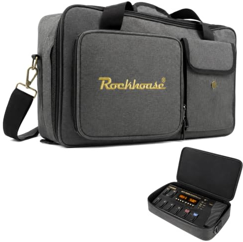 Rockhouse Multi-Effects Pedal Bag, DJ Equipment Carrying Case with Divider for Travel Gigs, 22.8 x 11.4 x 6.3 inches (MEB-L)