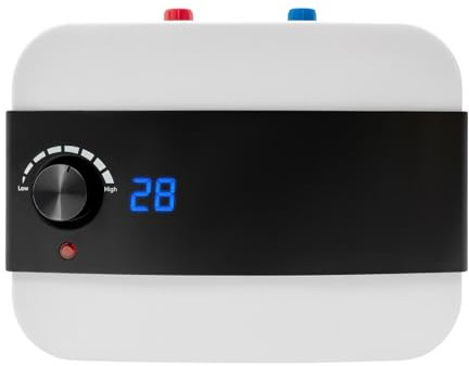 Scaldabagno elettronico istantaneo, 1500 W, mini scaldabagno da 6 l, con indicatore di temperatura a LED leggibile per cucina, bagno