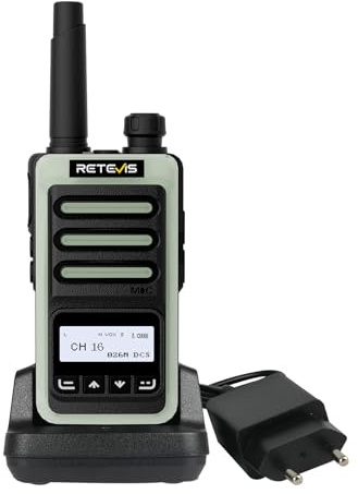 Retevis RB666S Walkie Talkie, Wiederaufladbares Funkgerät mit LCD-Bildschirm, Typ-C-Schnellladefunktion, Einfache Bedienung und USB-Ladefunktion für Familienaktivitäten, Wandern (Schwarz, 1er-Pack)