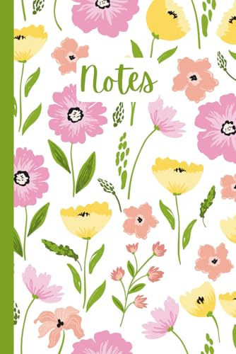 Floral Dot Grid Notebook – Minimalist ‘NOTES’ Journal with Flowers Design for Bullet Journaling & Ideas | 120 Pages