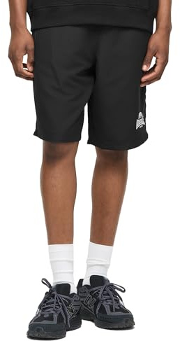 Lonsdale BROXFIELD Pantalones Cortos funcionales para Hombre, Ajuste Regular, Negro/Gris, L