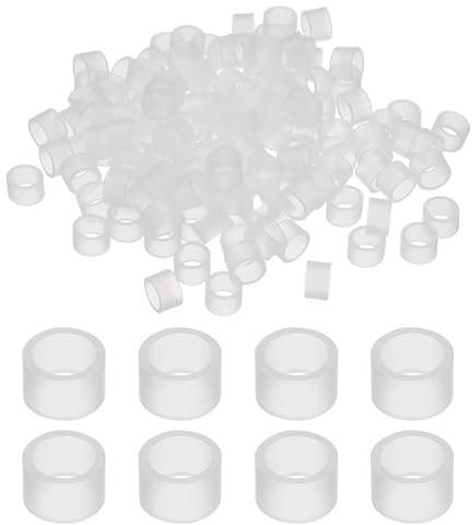 PATIKIL 200Pcs Attaches En Silicone, 6mm Robustes Petites Bandes En Caoutchouc Fortes Bandes En Silicone Pour Gestion De Cordon Organisation Bureau Maison, Transparent(10x5x0.8mm)