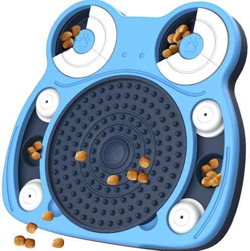 HETOO Dog Puzzle Toy: Interactive Dog Treat Toy for Mental Stimulation, Puzzle Dog Feeder for Boredom, Slow Feeder Bowl for Puppy Brain Training and Keep Them Busy, Dog Birthday Gifts (Blue)