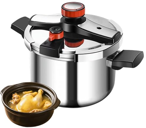 Cocotte Minute 4L/6L, Autocuiseur en Acier Inoxydable 304, Induction, 3 réglages, Épais et résistant aux explosions, Cocotte Minute Induction pour Toutes Sources (4L)